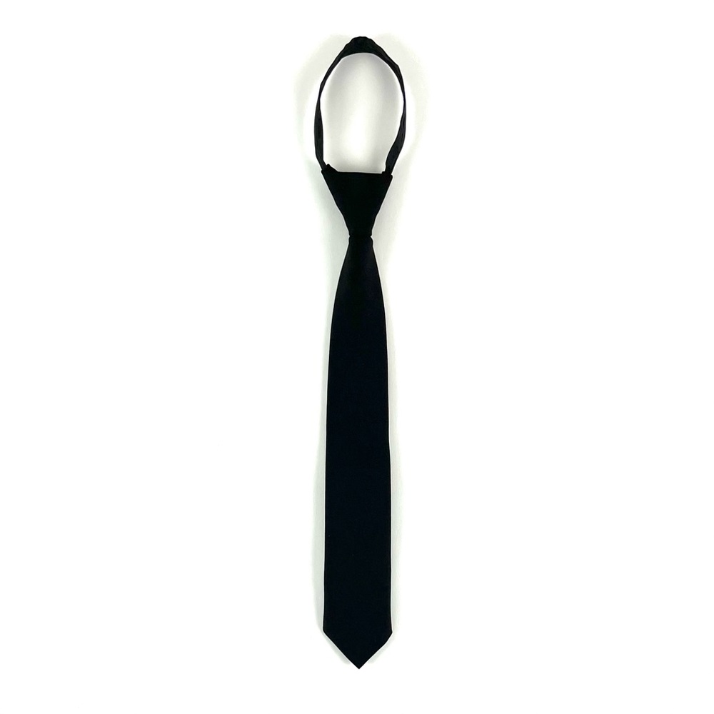 Lito Boy’s Pre-Tie Zipper Pull-On Black Tie